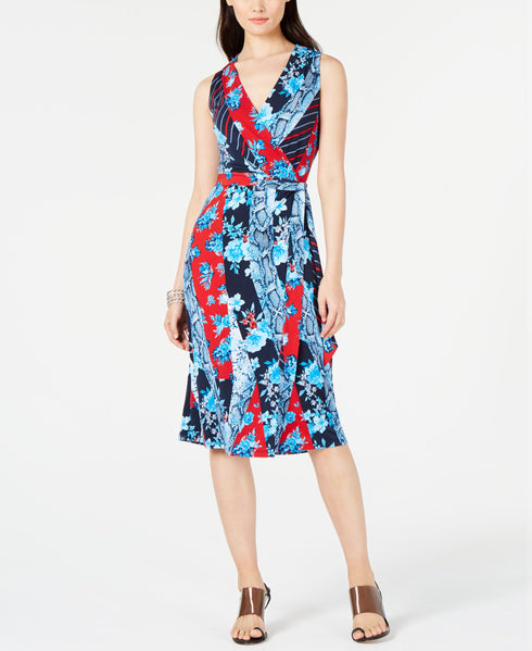 Sleeveless Wrap Midi Dress